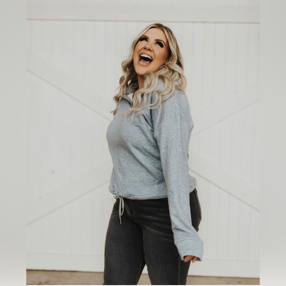 Small Heather Grey Half Zip